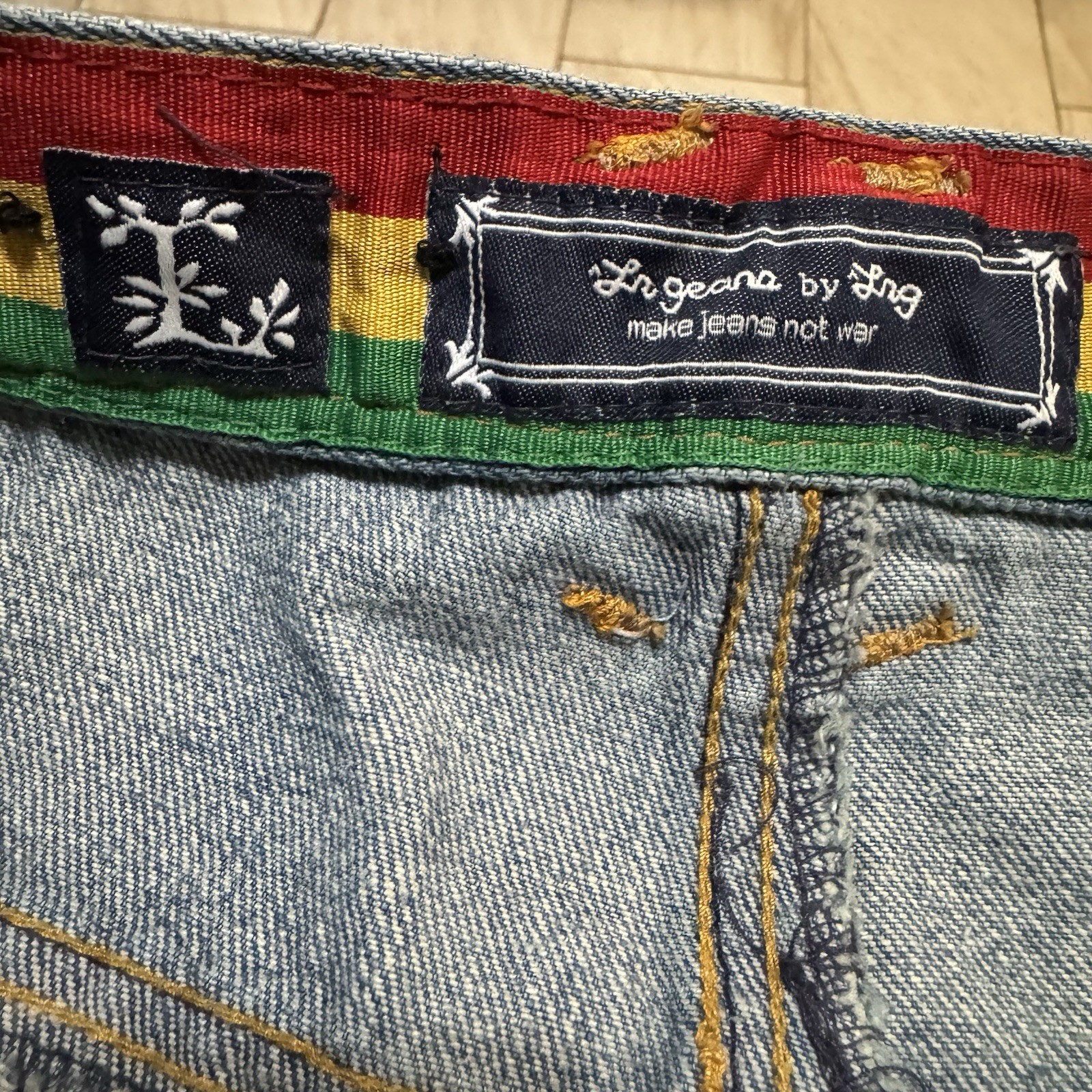 Vintage LRG Jeans Baggy Denim Y2K Streetwear Crown Patch Size 40 Reggae ...