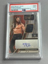 Roman Reigns Autograph WWE Auto 2022 Select PSA 9 Relic Shirt /199 Worn Used WWF