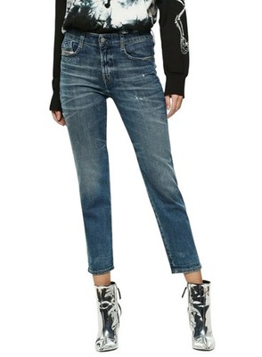 Diesel D-Rifty 0890Y Damen Jeans W25/L30 Slim Fit Washed Cotton Stretch Blau *