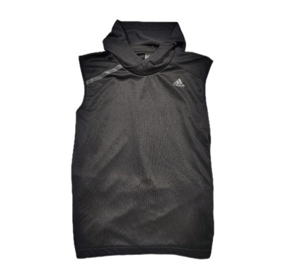 Adidas Sleeveless Hoodie Vest XL Black Jacket Pockets  Shooter Reflective Strip