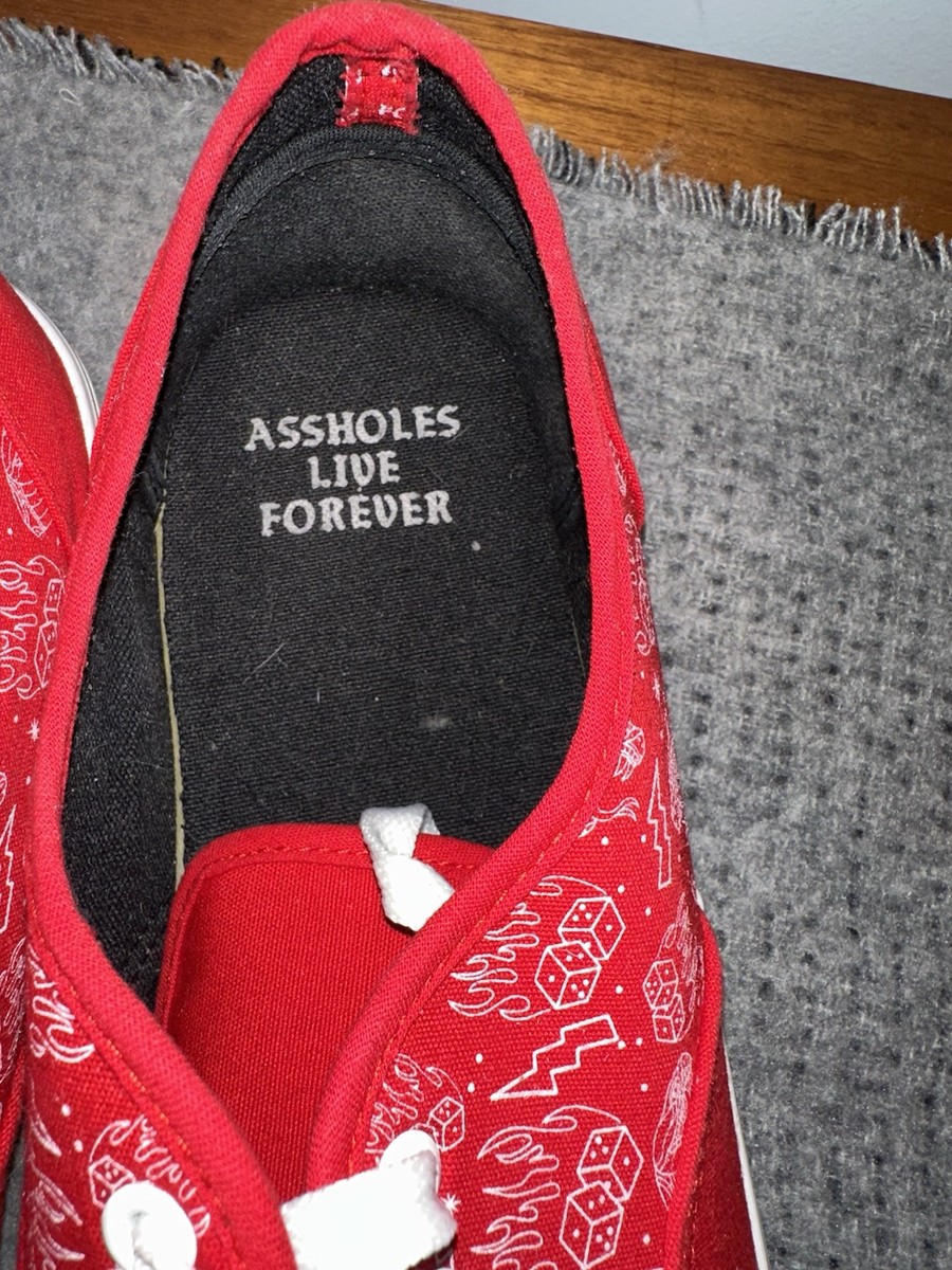 ALF A$$holes Live Forever Grafitti Snake Skater Shoes Sneakers SZ13 Red 10 ALF A$$holes Live Forever Grafitti Snake Skater Canvas Shoes  main image 3
