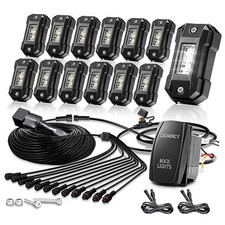 R4 Pure White LED Rock Lights Kit with Roker Pure White Rock Lights Kit 12PCS
