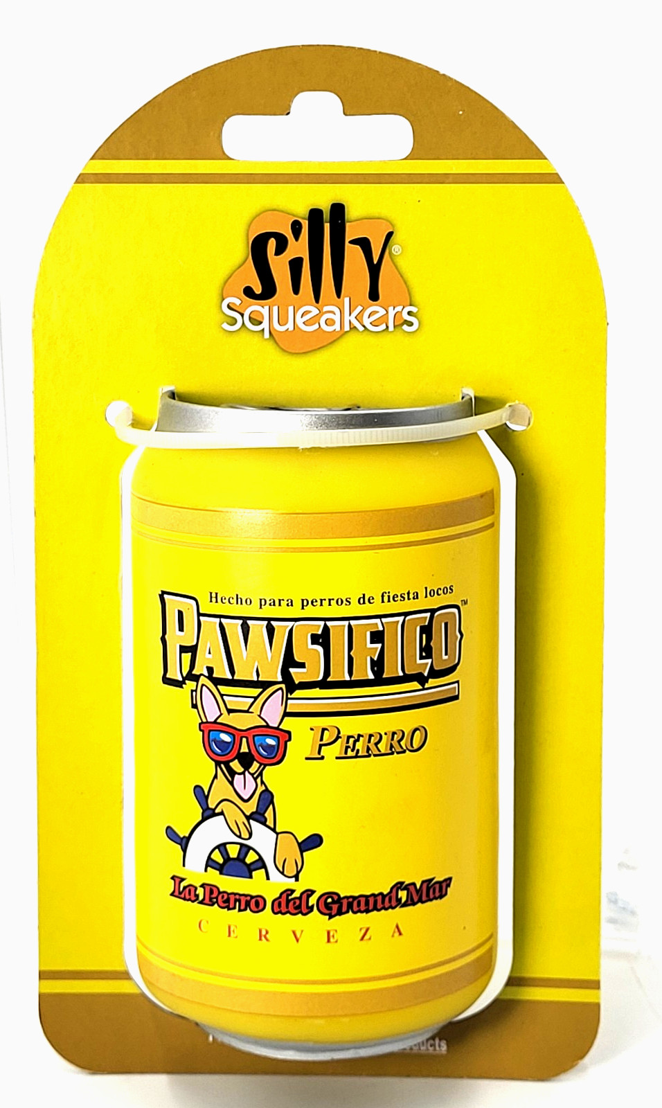 Tuffy Silly Squeaker Beer Can Floating  Squeaky Interactive Dog Fetch Toy 4.5"