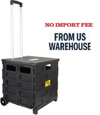 dbest products Quik Cart Pro Wheeled Rolling Crate Teacher Utility with seat Hea