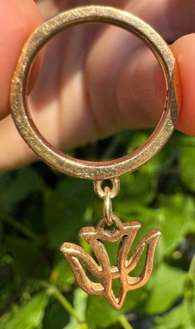 James Avery 14K Solid Gold Ring with Dangling Tul… - image 1