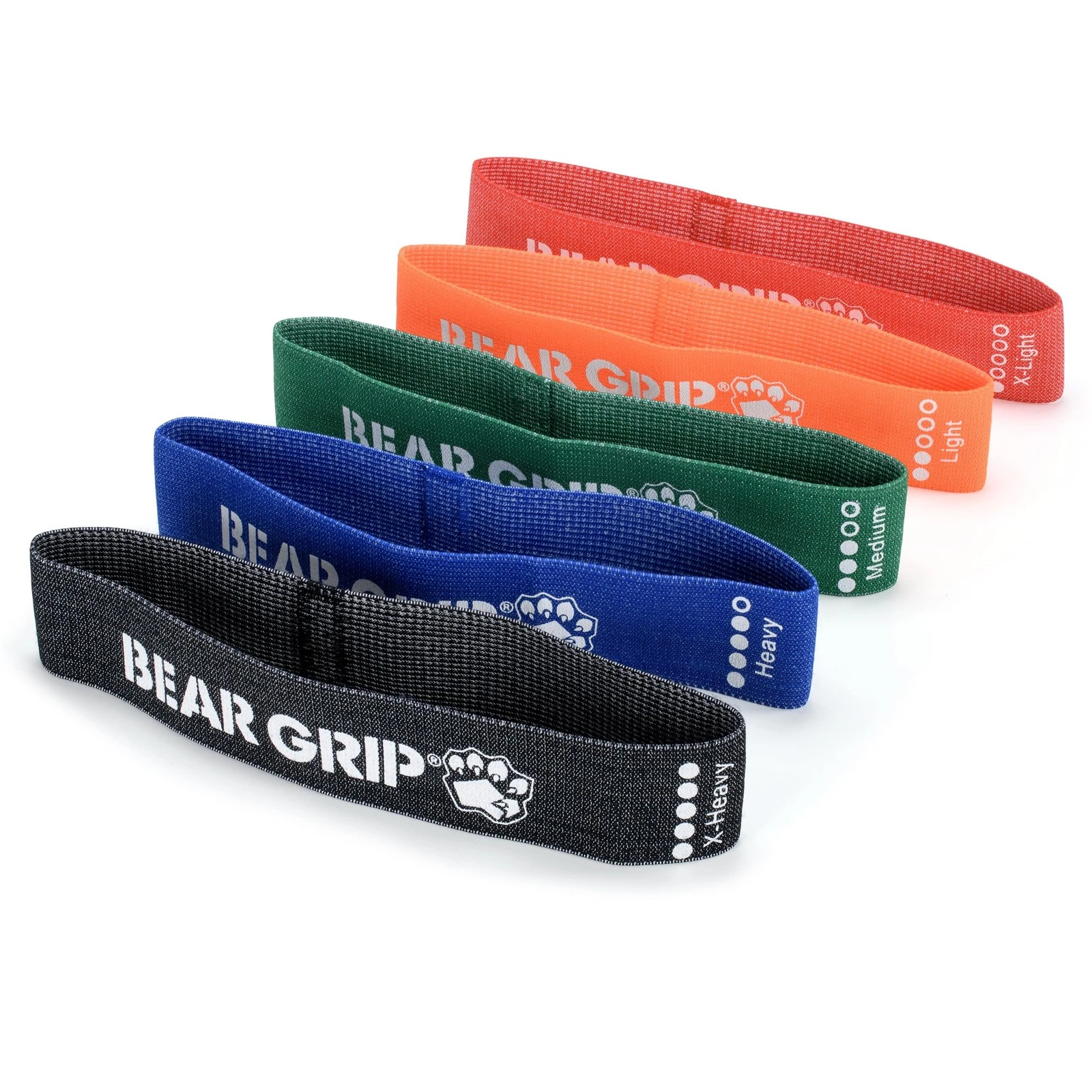 BEAR GRIP Fabric Resistance Bands for Working Out – Mini Bands, Multi Colour