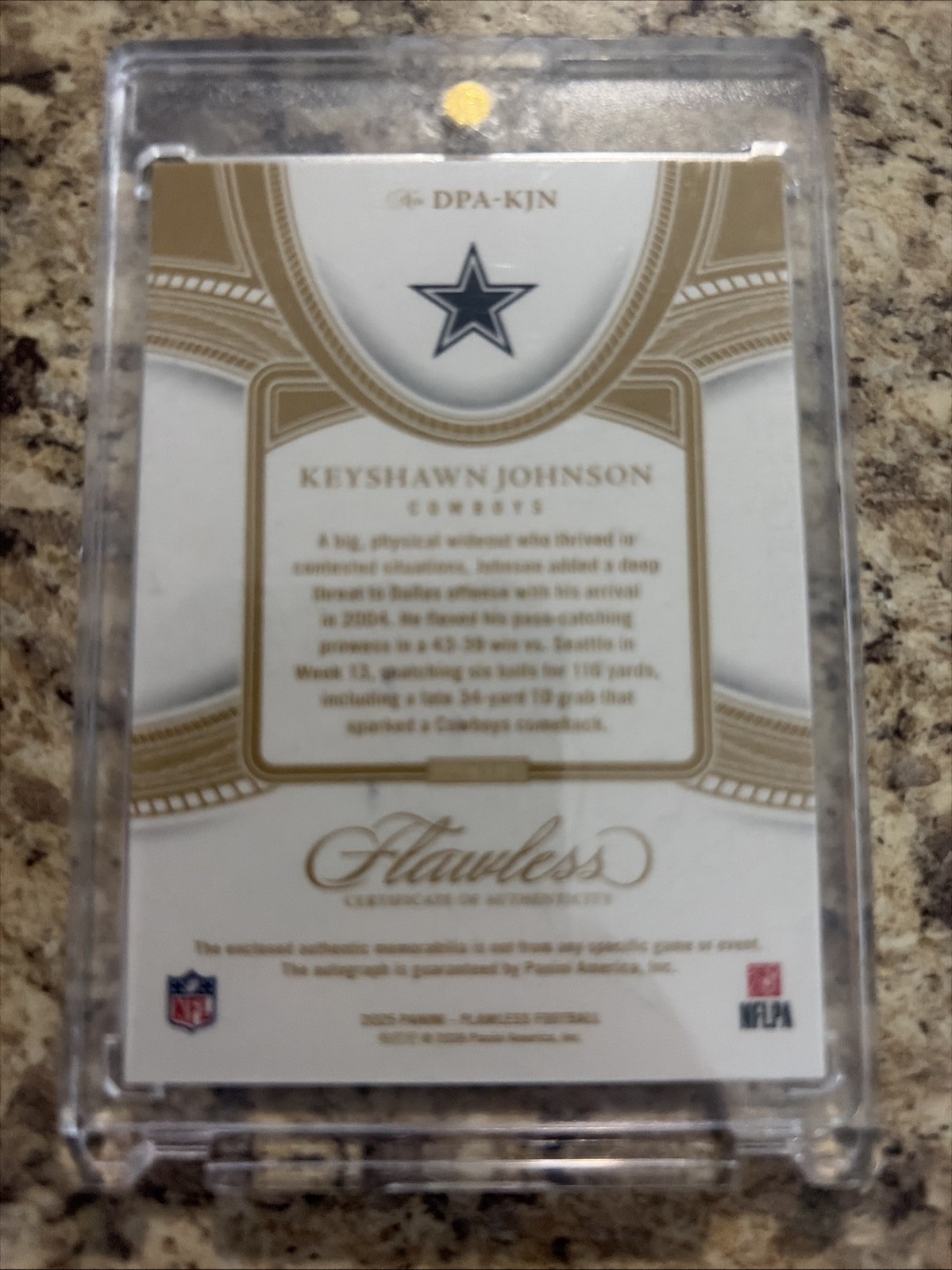 2025 Panini Flawless Football Patch auto /25 Keyshawn Johnson view 2