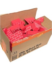 Excellerations Foam Brick Blocks Set - 50 Pc. Red Soft Perfect For Toddlers