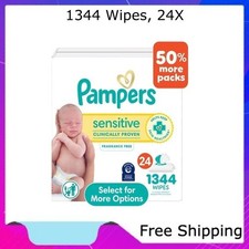 Pampers Sensitive Baby Wipes Unscented 24 Pack 1344 Count