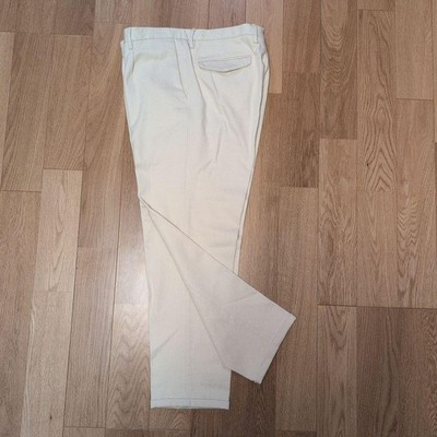 BRIGLIA 1949 Ivory Wool-Cotton Tailored Tapered Slacks Size 52 Used