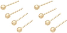 14K Yellow Gold Fancy Earrings Jewelry Ear Studs Pack of 8