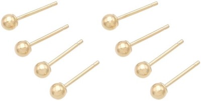 14K Yellow Gold Fancy Earrings Jewelry Ear Studs Pack of 8