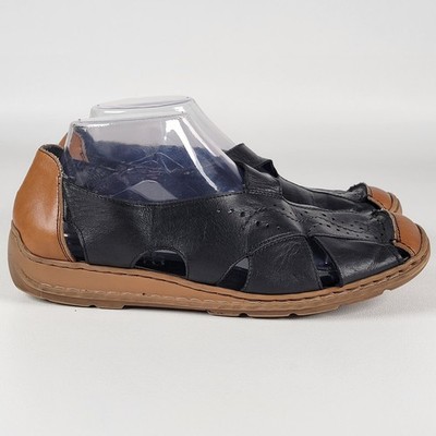 Rieker Womens Size 39 Shoe Black Brown Leather Anti-Stress Slip On 
