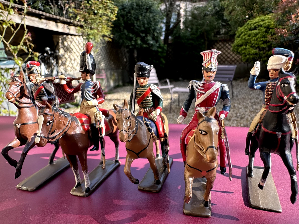 Cavalier & fantassin Louis XIII, soldats de plomb anciens, CBG FRANCE
