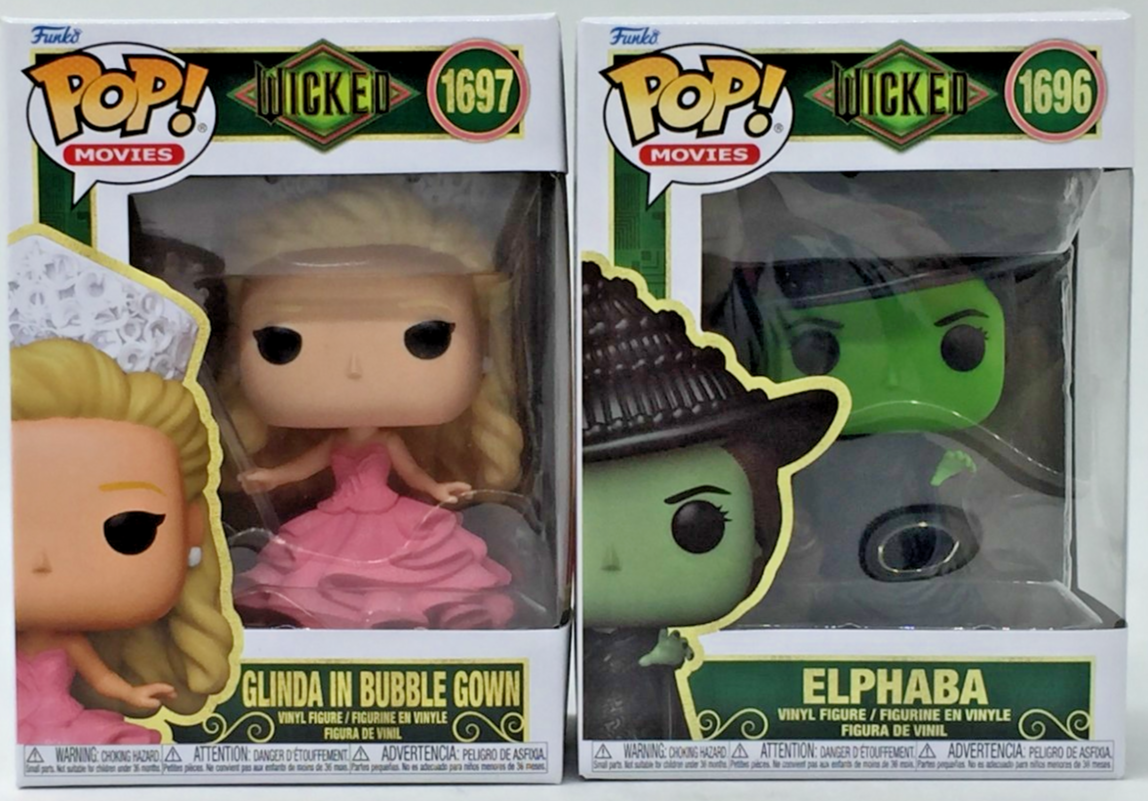 Funko Pop! Movies Wicked Elphaba #1696 Glinda in Bubble Gown #1697