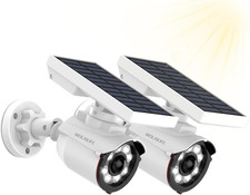 Solar Motion Sensor Light Outdoor Wireless Security Floodlight Fake Security Cam