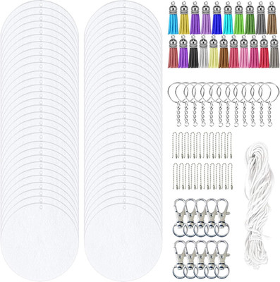 120 Stück Sublimations Blätter, 60 Stück Runden DIY Sublimation Blanko Filz Blät