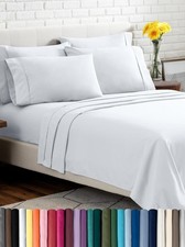 Bare Home Hotel Luxury King Sheet Set, Extra Soft - 6 Piece Set - White 01 NEW