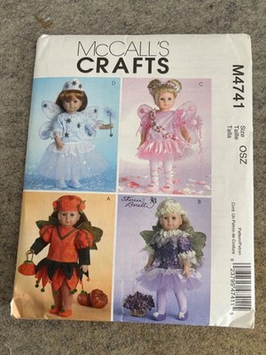 McCall's Sewing Pattern M4741  Doll Pattern UNCUT Fits 18 inch dolls.