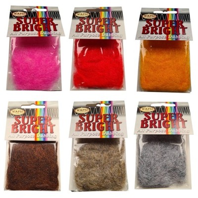 Wapsi Super Bright Dubbing Fliegenbinden Regenbogenforellen Steelhead Nymphen
