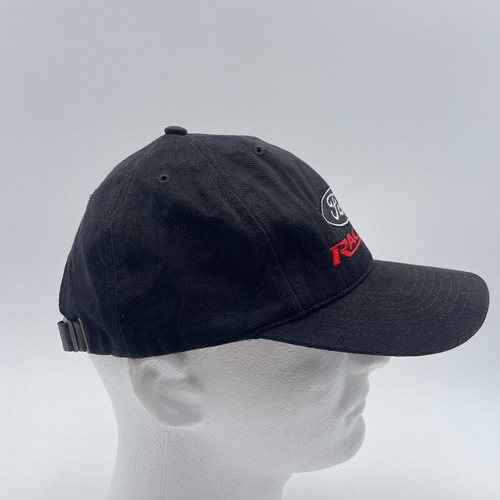 Ford Racing Hat Cap Black Twill Faux Leather Strapback Ball Baseball - Picture 5 of 7