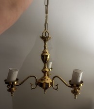 Vintage Brass Ceiling Light 3 Arm Contessa Furnishings 