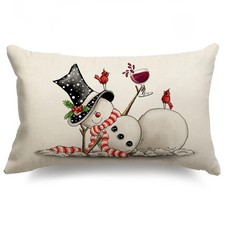 JXZYGMD Christmas Pillow Covers 12x20 Snowman 20" x 12" Pack of 1 , A-78