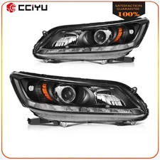 For Honda Accord Sedan 2013-2015 Headlights Driver+Passenger Lamps  Replacement