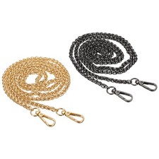 2Pcs 47" Purse Chain Strap Shoulder Bag Replacement Strap with Buckle,Gold/Black