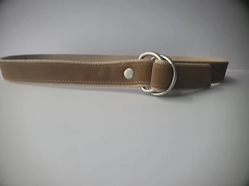 Cinturón Vintage Tostado Tejido Gamuza Capa Marrón Pequeño Hombres Mujeres Accesorio Foto 2 de 4