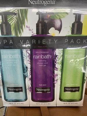 Neutrogena Rainbath Shower Gel Fresh Plum Ocean Mist Pear Green Tea Set of 3 New