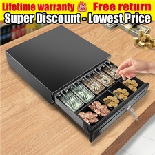Cash Register Till Drawer Money 5 Bills 5 Coins Removable Tray Safe Key Lockable