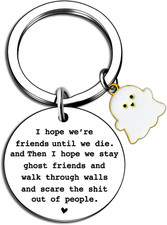 Best Friend Keychain Birthday Gifts for Women Friendship Long Distance Going Awa