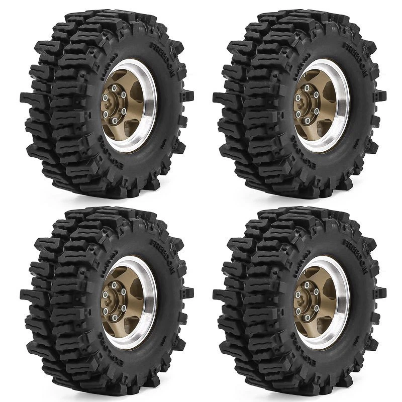 4X Ruedas y neumáticos Beadlock de 1,3" para coche sobre orugas RC 1/18 TRX4M FCX18 1/24 SCX24 Foto 4 de 4