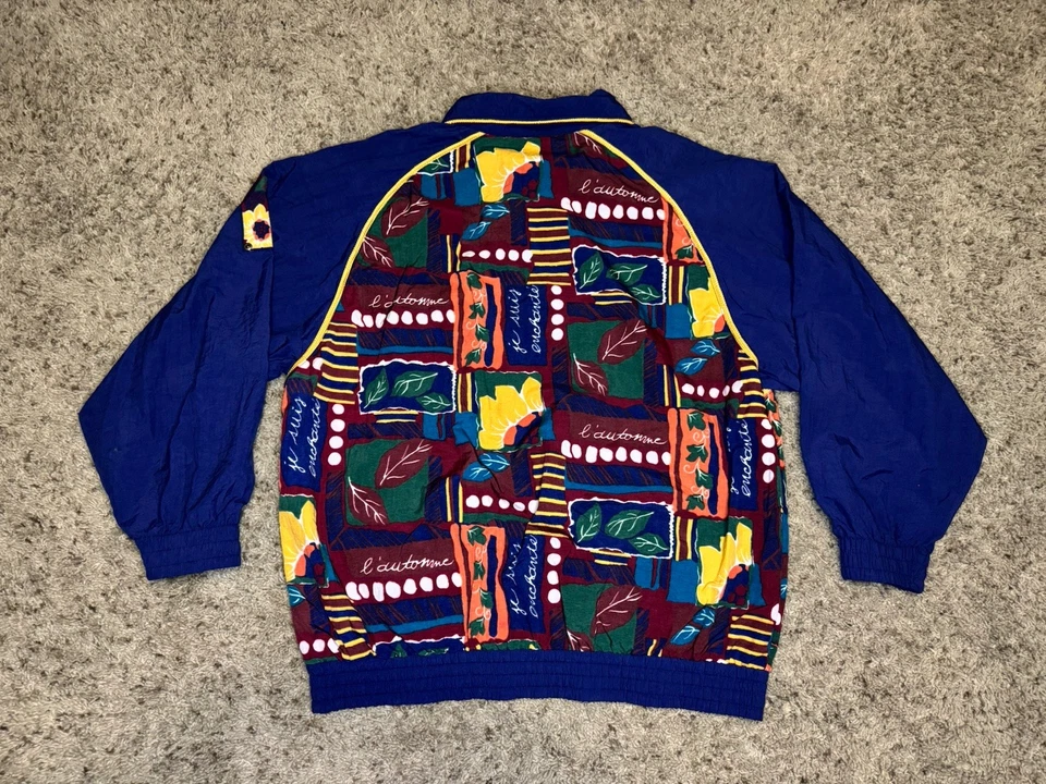 Chaqueta Cortavientos CATALINA Vintage Abstracta Retro Colorblock Años 90 Patchwork L Foto 3 de 4