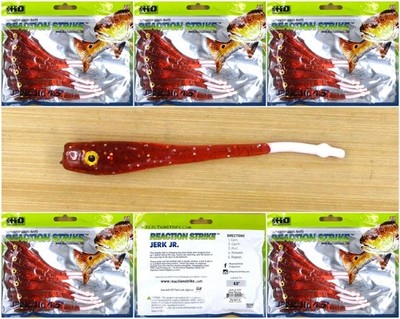 (5) Packs Reaction Strike 4 1/2'' Saltwater Jerk Jr Soft Jerkbaits New Penny