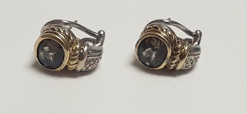 18K Judith Ripka Designed With Sterling Silver 925 & Gemstone Earrings - Picture 13 of 15