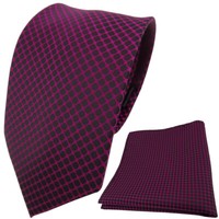 SchöNe Designer Tigertie Krawatte + Einstecktuch Magenta Schwarz Gemustert
