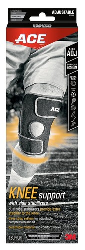 Soporte de rodilla Ace con estabilizadores laterales, ajustable, 0,25 libras
