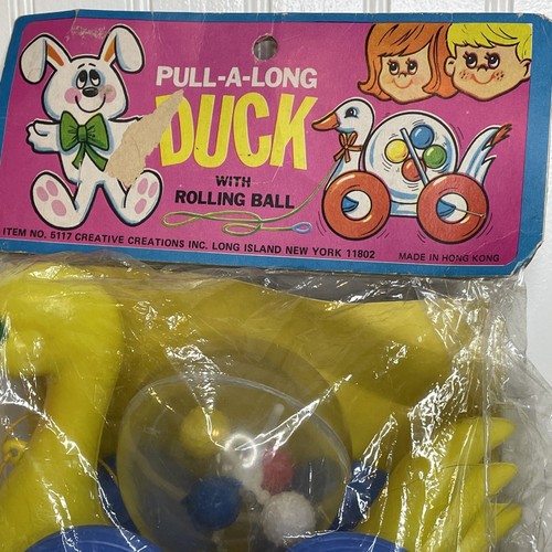 VTG Pull Along Duck with Rolling Ball Toy Rare New Old Stock Hong Kong Item 5117 - Picture 2 of 6