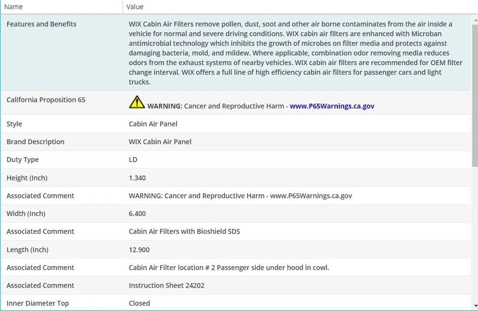 Салонный воздушный фильтр WIX для Porsche 911 1999-2001 H6-3,4 л - Изображение 3 из 4