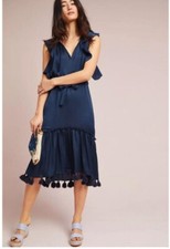 187 Misa Los Angeles Navy Leonora dress Navy Flawless s ruffle tassel $349