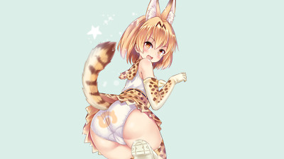 Anime kemono friends serval panties girls tail animal Playmat Game Mat Desk