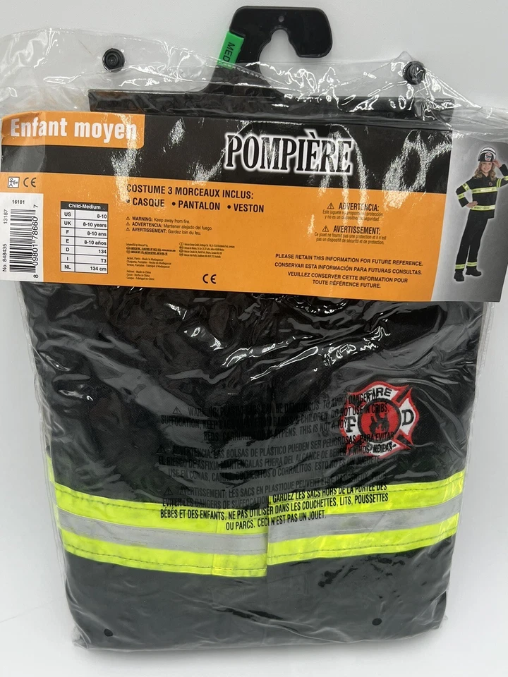 Disfraz de Bombero Halloween NIÑO Niño/Niña Talla Mediana 8-10 **SIN CASCO** Foto 4 de 4