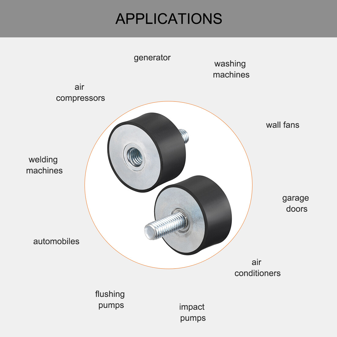Machine Vibration Dampeners Uxcell 4pcs M10x28mm Rubber Vibration ...