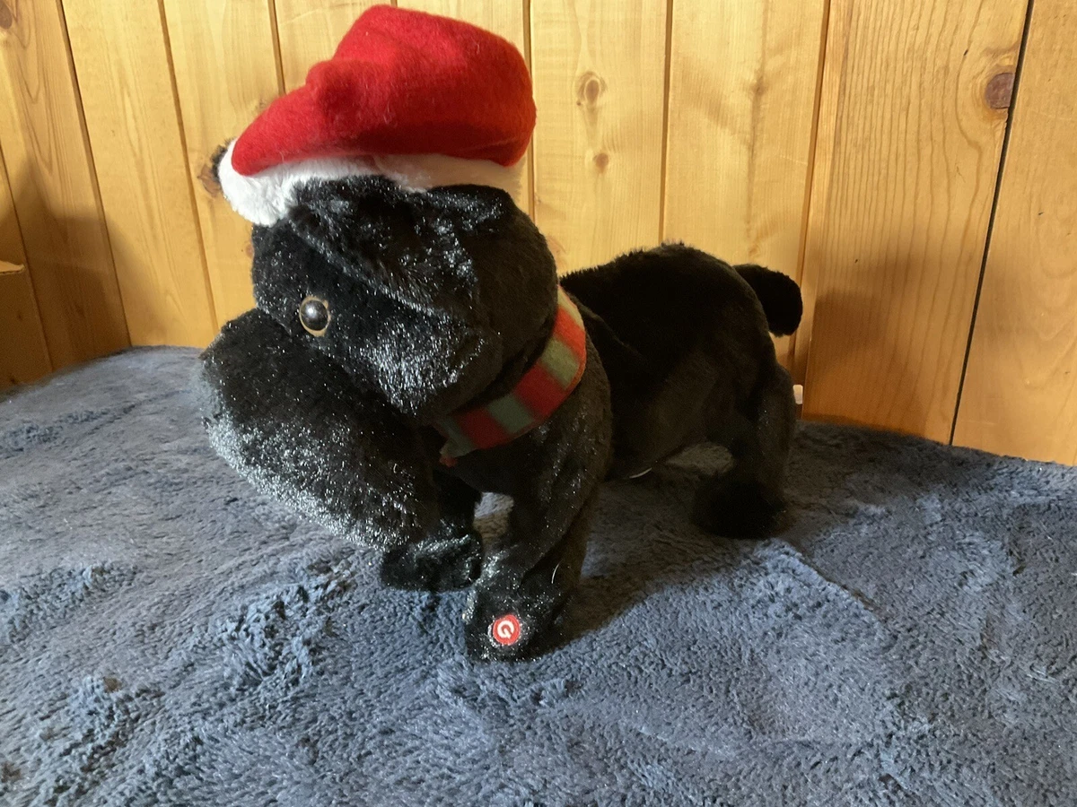 Gemmy Christmas animated Scotty Dog Plush dances sings Who let The dogs Out