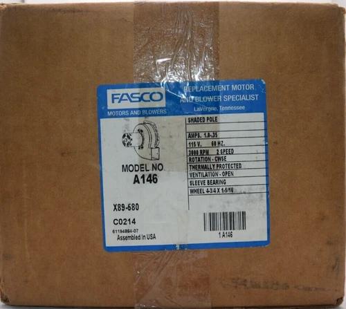 Fasco A146 Induced Draft Furnace Blower, 115, Aluminum Steel, 7 1/2 In H.