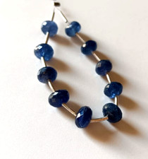 15 Cts. Perles percées amples facettes saphir bleu birman naturel taille-6 MM-APX.