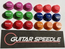 Guitar Volume Tone knobs Stratocaster Strat Red Orange Green Blue Purple Pink