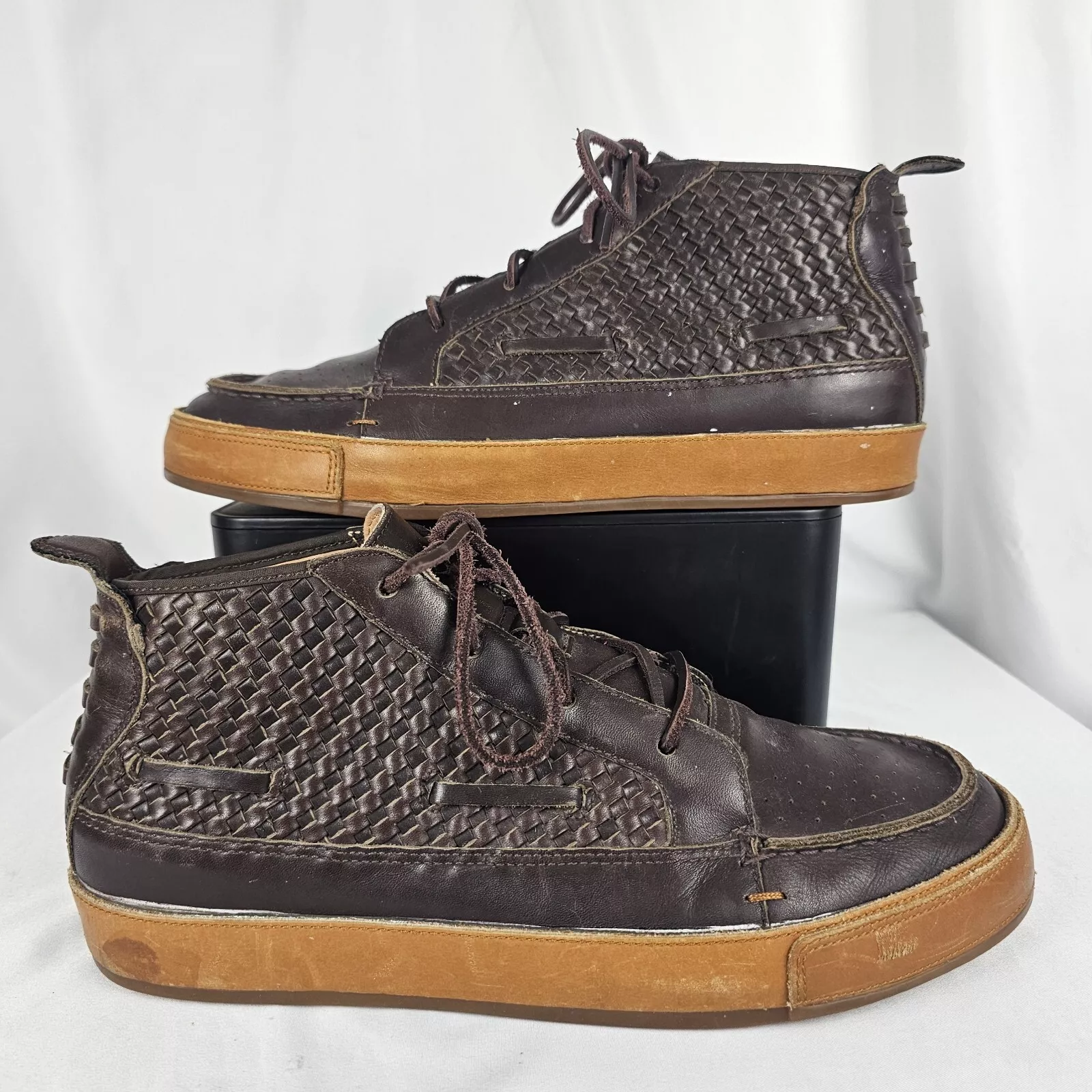 Baskets décontractées en cuir semelle en caoutchouc marron taille 9,5   Nike Aina Chukka Supreme QS